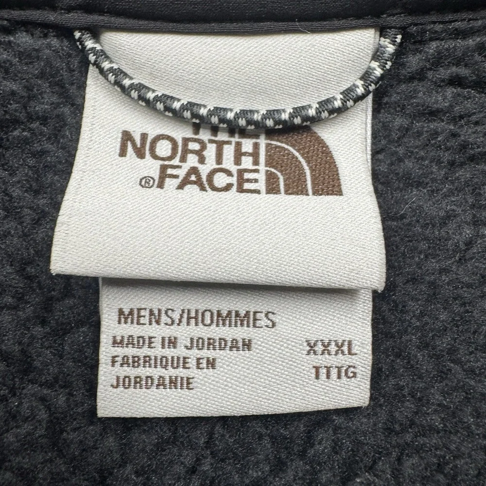 The North Face Gordon Lyons Fleece‎ Lined Jacket Men's Size 3XL Snap Front Black